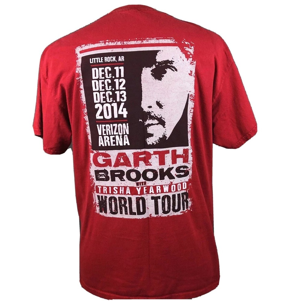 Garth Brooks 2014 Concert Tour T-Shirt Men's Large Little Rock Arkansas Verizon